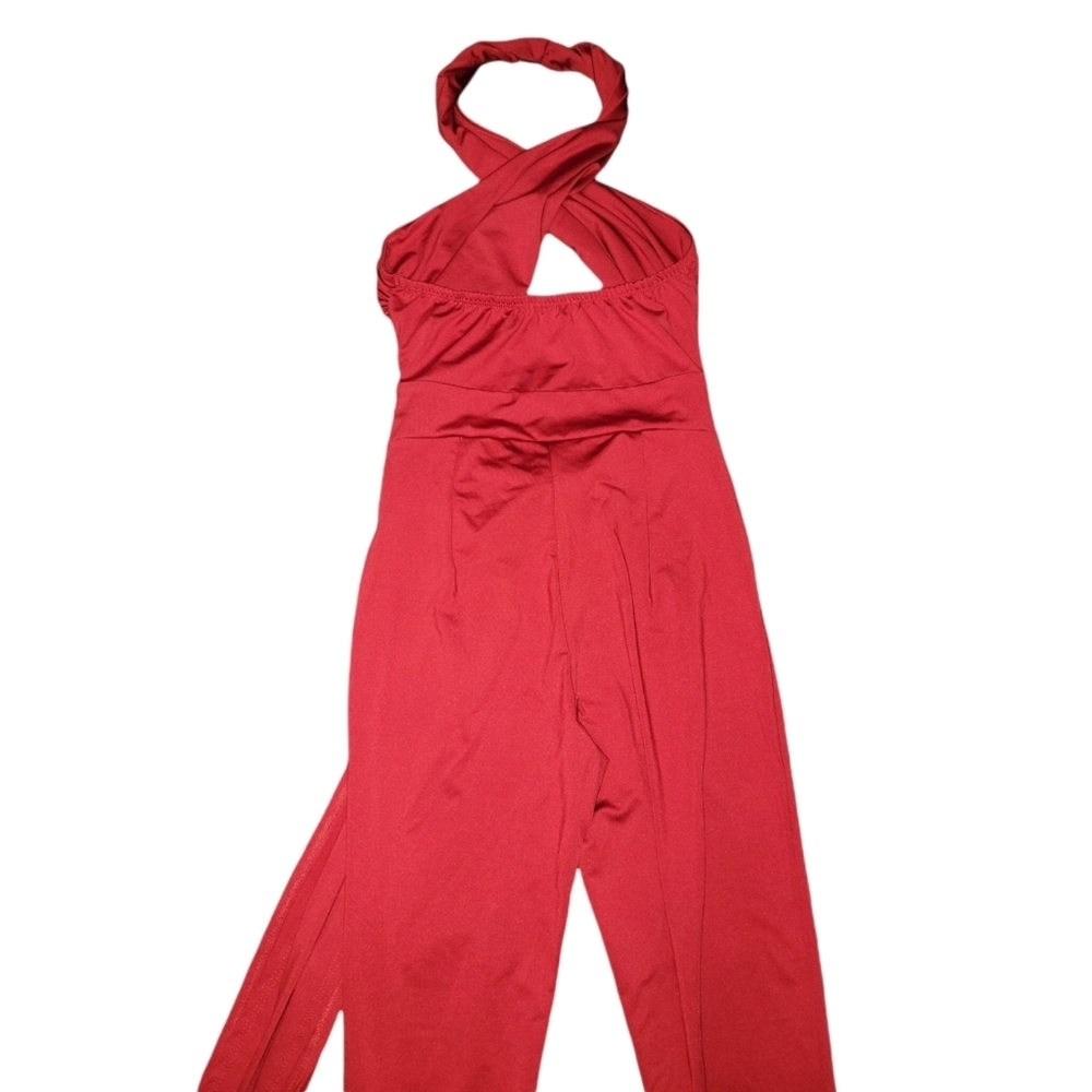Fashion Nova Burgundy Keyhole Jumpsuit - Picture 9 of 10